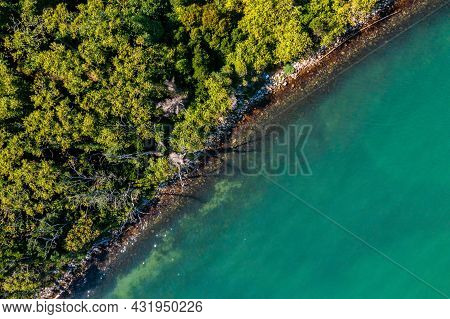 Aerial View Of The Plagued Ghost Island Of Poveglia In Venice