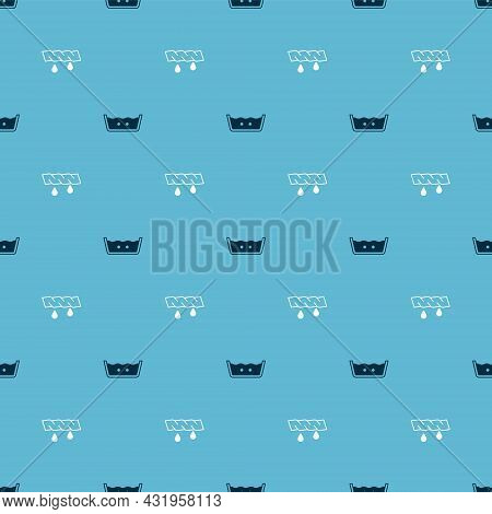 Set Temperature Wash And Squeeze Clothes On Seamless Pattern. Vector