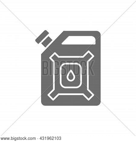 Oil Gallon, Gasoline Canister, Petrol Jerrican Grey Icon.