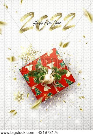 Congratulations On The New Year 2022. White Card