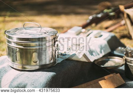 Old Medical And Surgical Instruments. Many Surgical Instruments For Surgery. Old Different Metal Med