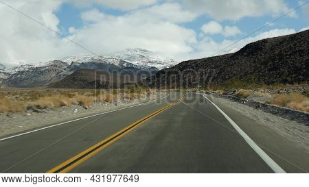 Road Trip To Death Valley, Driving Auto In California, Usa. Hitchhiking Traveling In America. Highwa