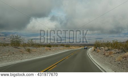 Road Trip To Death Valley, Driving Auto In California, Usa. Hitchhiking Traveling In America. Highwa