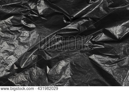 Background Oilcloth, Packing Von Oilcloth Black Color. Top View.