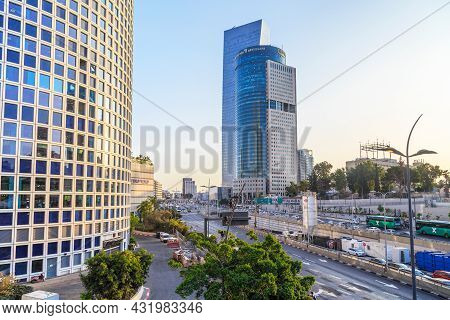 Tel Aviv, Israel - September 17, 2017: Kirya Tower Is A Modern Skyscraper, Which Is The Sixth Talles
