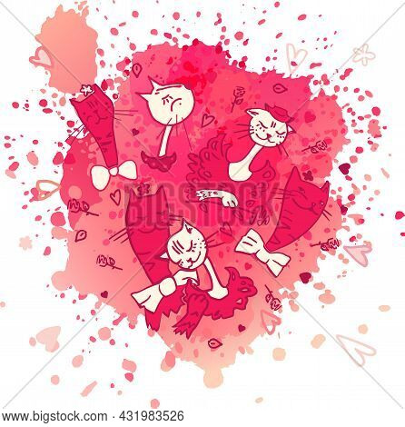 Valentines Card In Red Colours. Vector Format.