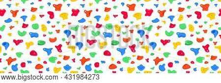 Seamless Pattern Of Climbing Grips Or Holds In The Gym Bouldering Training Flat Style Design Vector 