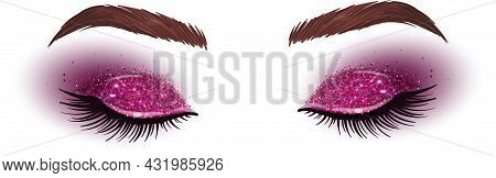 Eye Made Of Colorful Splashes Beauty Extension Cosmetics