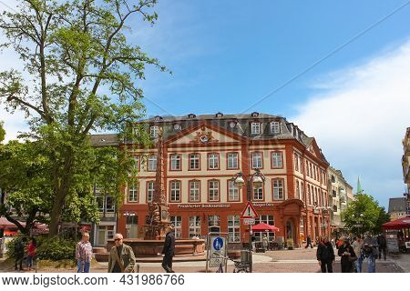 Frankfurt, Germany - June 15, 2016: The Typical Architecture In Old Town