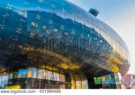 Graz, Austria - August 31, 2013: Detail Of Kunsthaus In Graz, Austria (graz Art Museum), Built As Pa