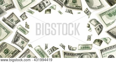 Money Falling. American Money. Washington American Cash, Usd Background.