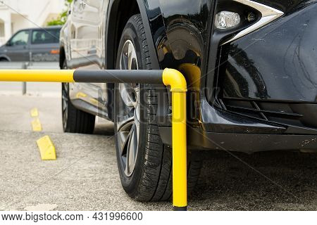 Car Accident On The Parking. For Car Repair Or Car Insurance Concept. Kasko Insurance Concept