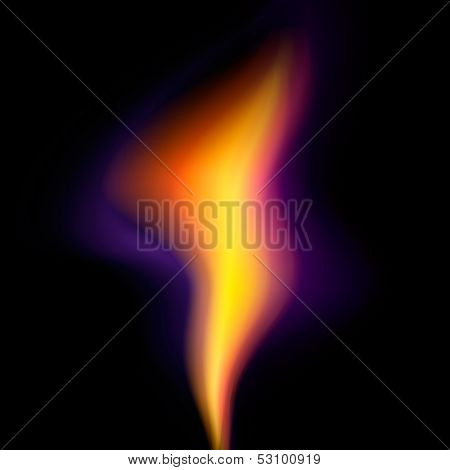 Flame on black background