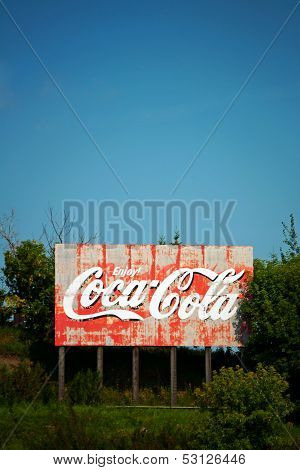 Weathered Coca-Cola Billboard