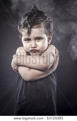 Angry, child rocker dress and funny expressions crested