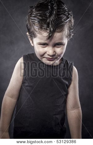 Pretty child rocker dress and funny expressions crested
