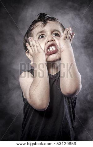 Fun, child rocker dress and funny expressions crested