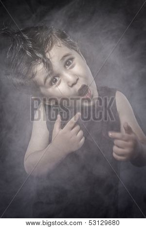 Rock, child rocker dress and funny expressions crested