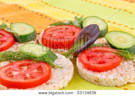 Puffed Rice Crackers Sandwiches