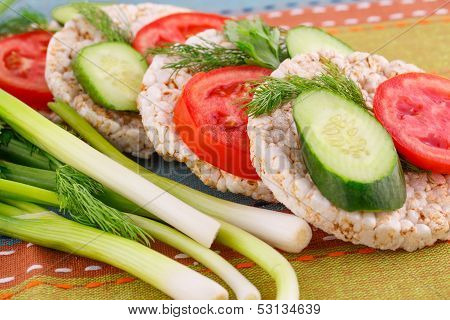 Puffed Rice Crackers Sandwiches