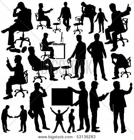 Businessman Silhouette Collection Vector.eps