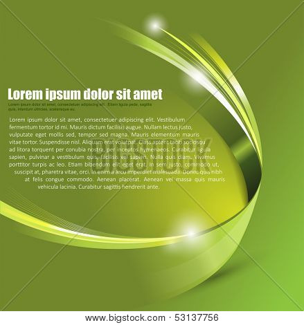 Universal Green abstract vector background with 3D effect for a brochure, poster, flyer or cover