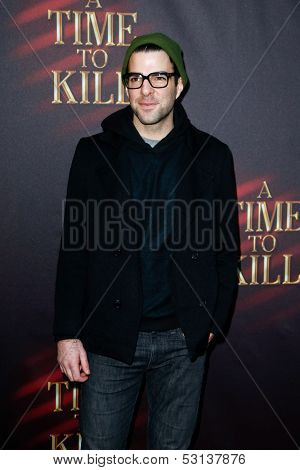 NEW YORK- OCT 20: Actor Zachary Quinto attends the Broadway opening night of 'A Time To Kill' at The Golden Theatre on October 20, 2013 in New York City.