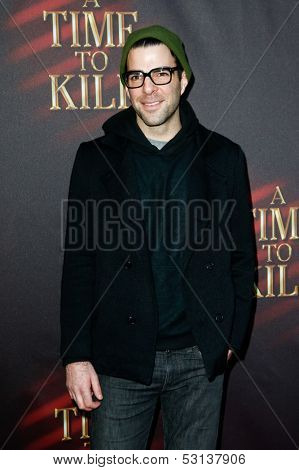 NEW YORK- OCT 20: Actor Zachary Quinto attends the Broadway opening night of 'A Time To Kill' at The Golden Theatre on October 20, 2013 in New York City.