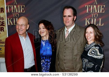 NEW YORK- OCT 20: (L-R) Patrick Stewart, Sophie Alexandra Stewart, Shuler Hensley & Paula DeRosa attend the opening of 'A Time To Kill' at The Golden Theatre on October 20, 2013 in New York City.