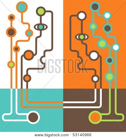 abstract tech talking heads 