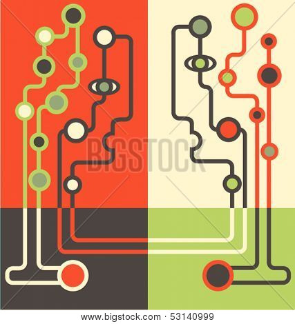 abstract tech talking heads 