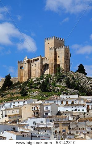 White town and castle, Velez Blanco, Spain.