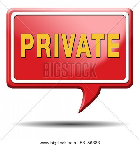 private and personal information icon, banner for privacy protection of restricted info