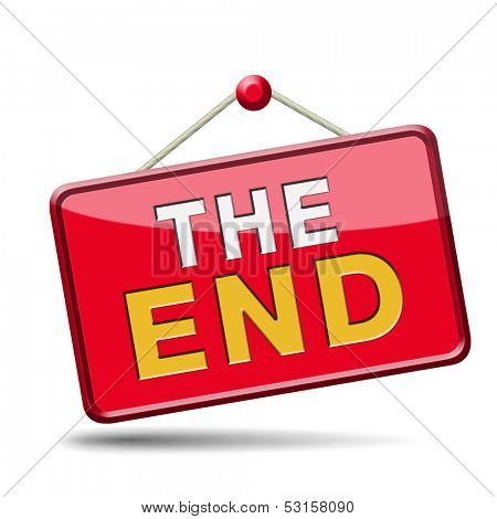 the end icon or sign to finish point way out