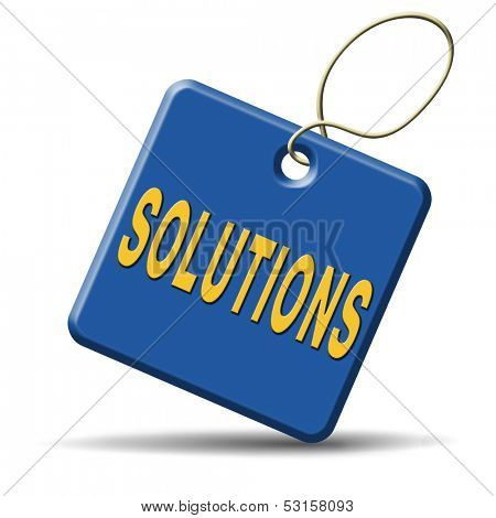 solutions solve problems and search and find a solution icon button or sign  