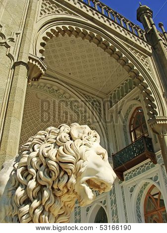 Sculptire Of Medici Lion, Southern Facade Of Vorontsov Palace, Alupka, Crimea