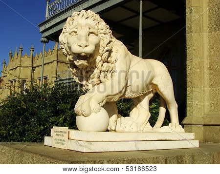 Sculptire Of Medici Lion, Southern Facade Of Vorontsov Palace, Alupka, Crimea