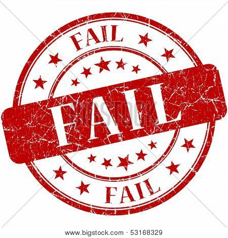 Fail Grunge Red Round Stamp
