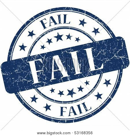 Fail Grunge Blue Round Stamp