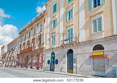Sassari Street Under A Blue Sky