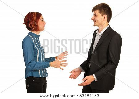 Happy Executives Having Conversation