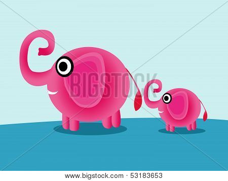 Cute cartoon elephant Vector illustration