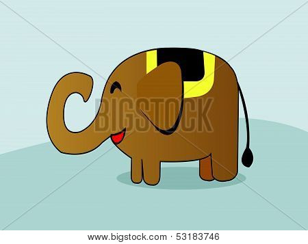 Cute cartoon elephant Vector illustration