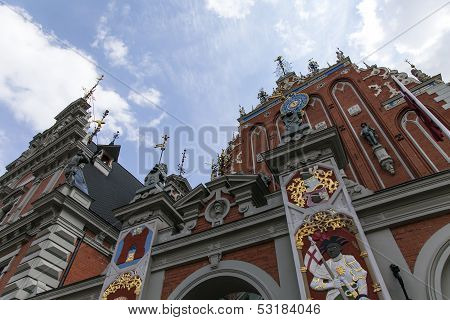 Riga , Latvia. Merchants House of Blackheads, the most beautiful house in the city