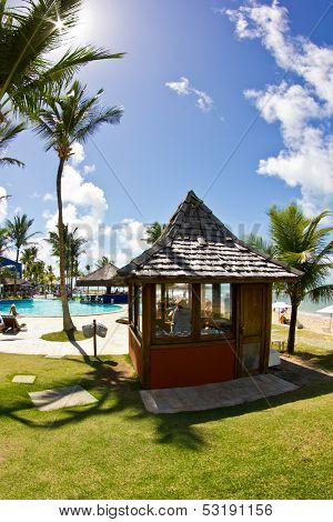 Sunny day at the Arraial d'Ajuda Eco Resort in Bahia - Brazil. 