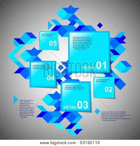 Blue Colored Five Steps Infographic