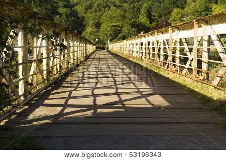Footbridge Once A Railway Bridge - The Wire Bridge At Tintern.