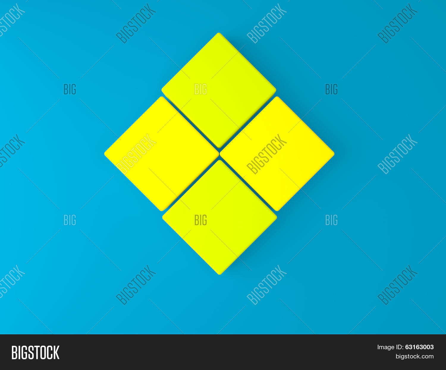 3D Square Box On Blue Image & Photo (Free Trial) | Bigstock