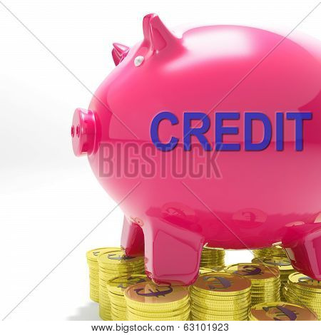 Credit Piggy Bank Means Financing From Creditors