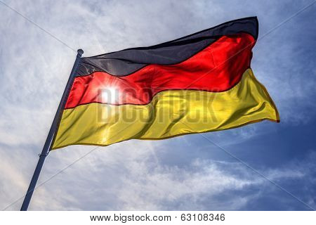 germany flag on fky background